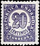 Spain 1938 Numbers 20 CTS Violet Edifil 748. España 748. Uploaded by susofe